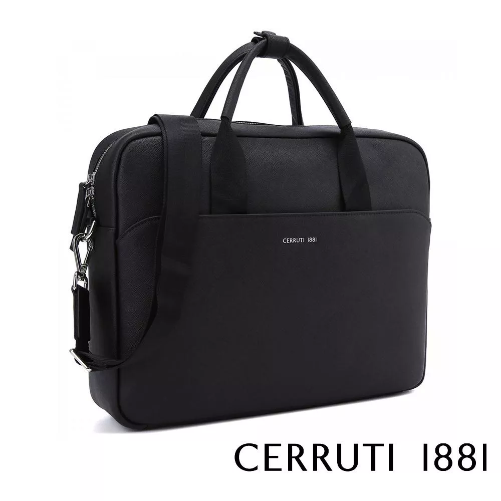 【Cerruti 1881】限量2折 義大利頂級小牛皮公事包/肩背包 全新專櫃展示品 (CECA04657S)