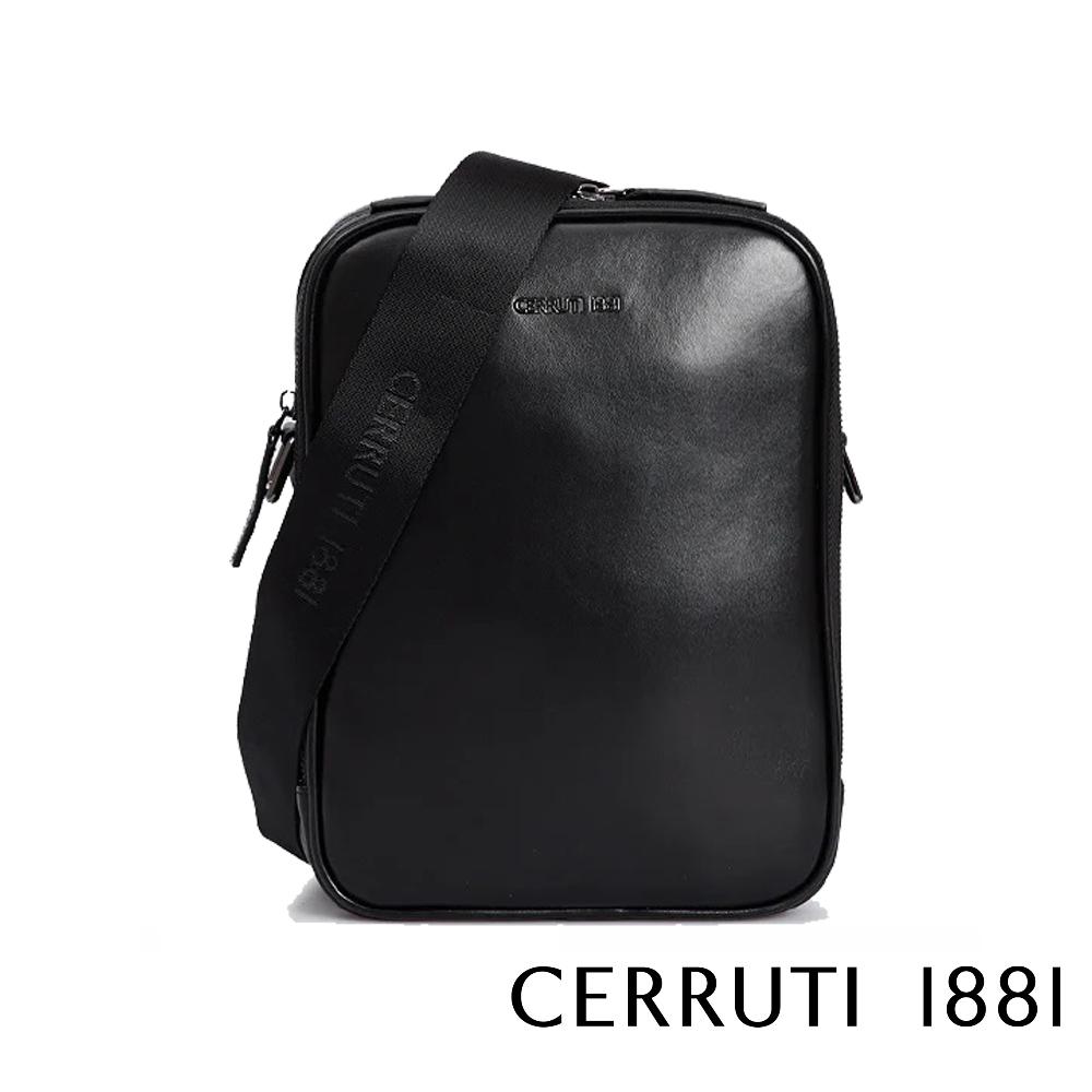 【Cerruti 1881】限量2折 義大利頂級小牛皮側背包肩背包 全新專櫃展示品 (CEBO05607M)