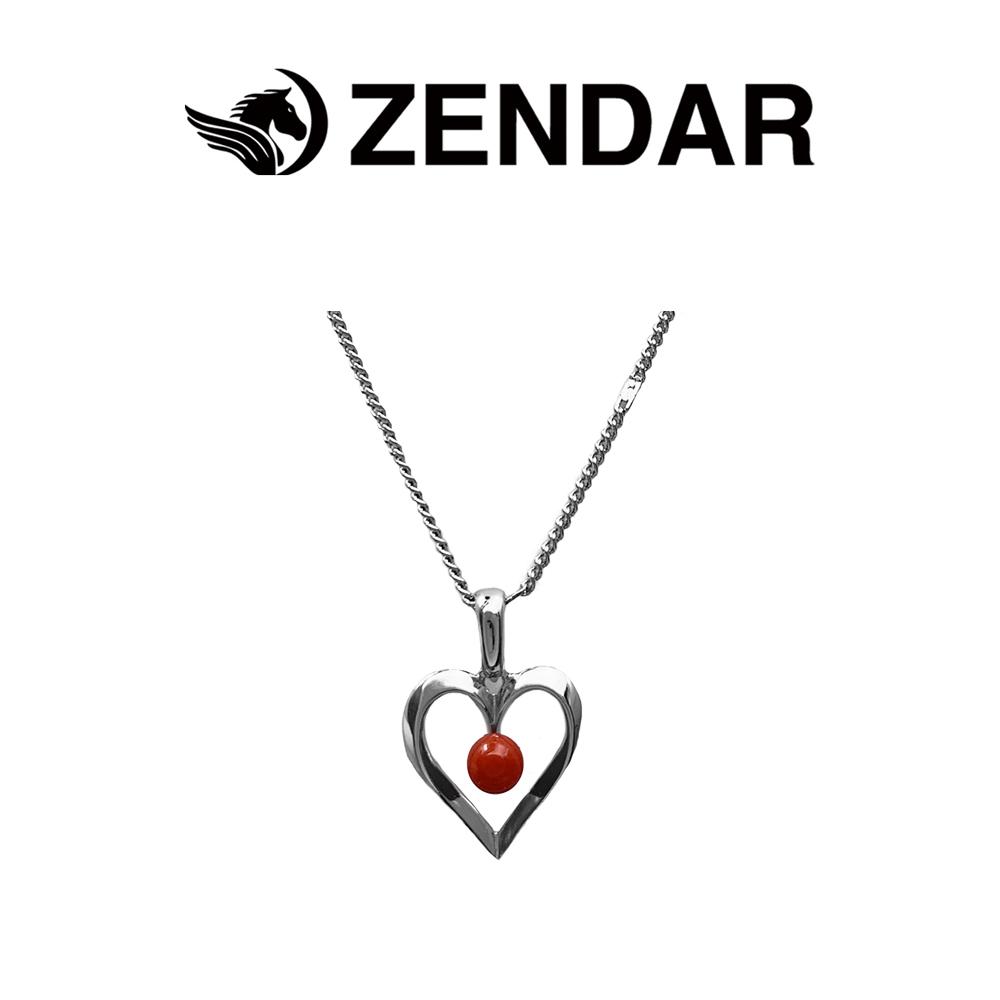 ZENDAR 年度設計款頂級天然沙丁紅珊瑚圓珠3.5-4mm墜鍊HEART II (220248-5)