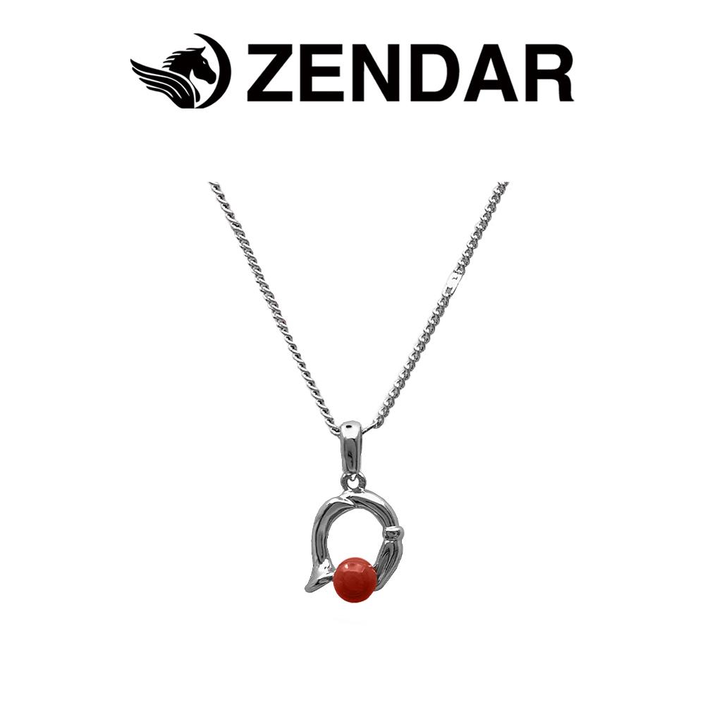ZENDAR 年度設計款頂級天然沙丁紅珊瑚圓珠3.5-4mm墜鍊 PROMISE (220248-9)