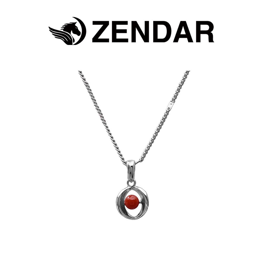 ZENDAR 年度設計款頂級天然沙丁紅珊瑚圓珠3.5-4mm墜鍊 OATH (220248-10)