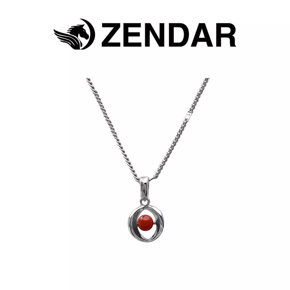 ZENDAR 年度設計款頂級天然沙丁紅珊瑚圓珠3.5-4mm墜鍊 OATH (220248-10)