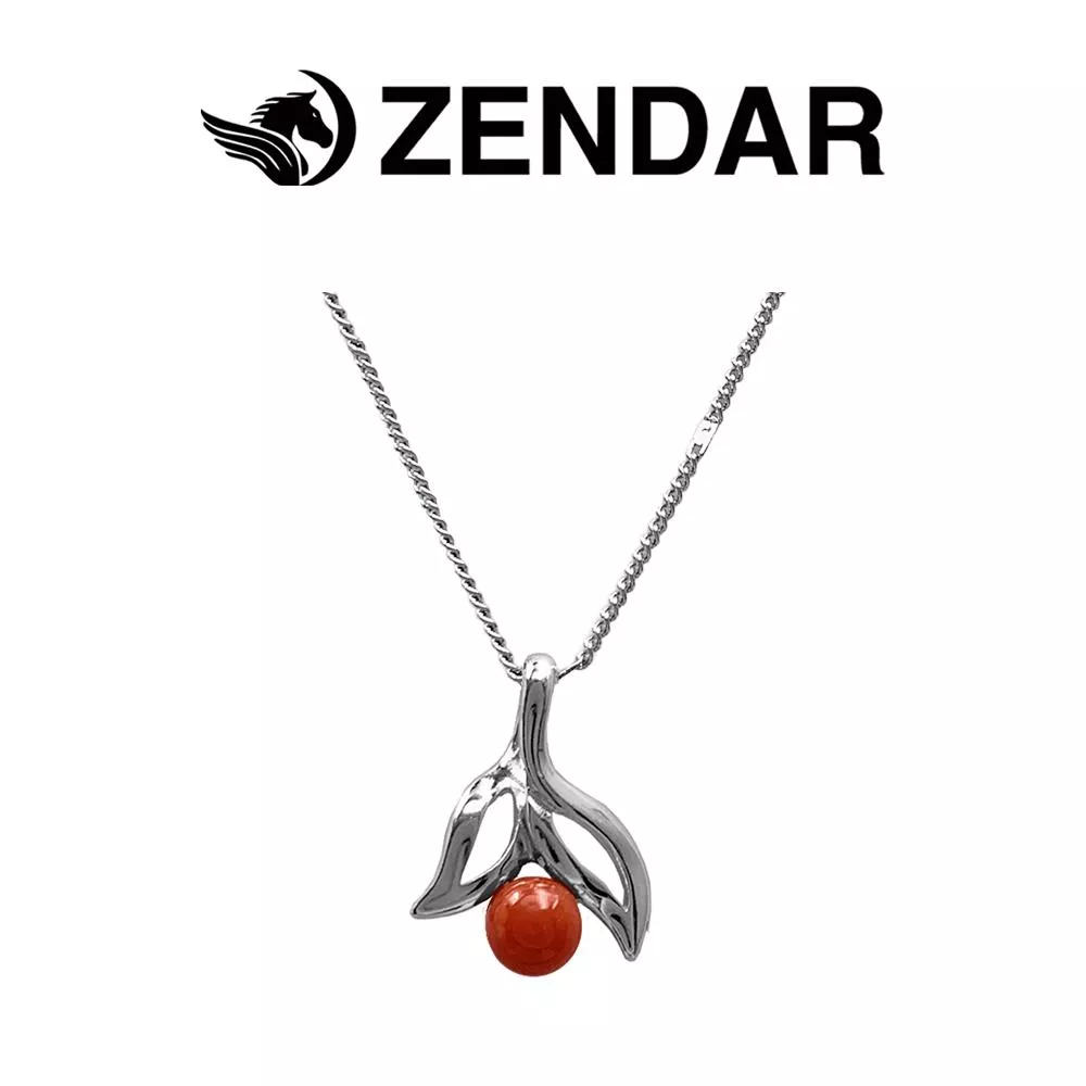 ZENDAR 年度設計款頂級天然沙丁紅珊瑚圓珠3.5-4mm墜鍊 Mermaid (220248-18)
