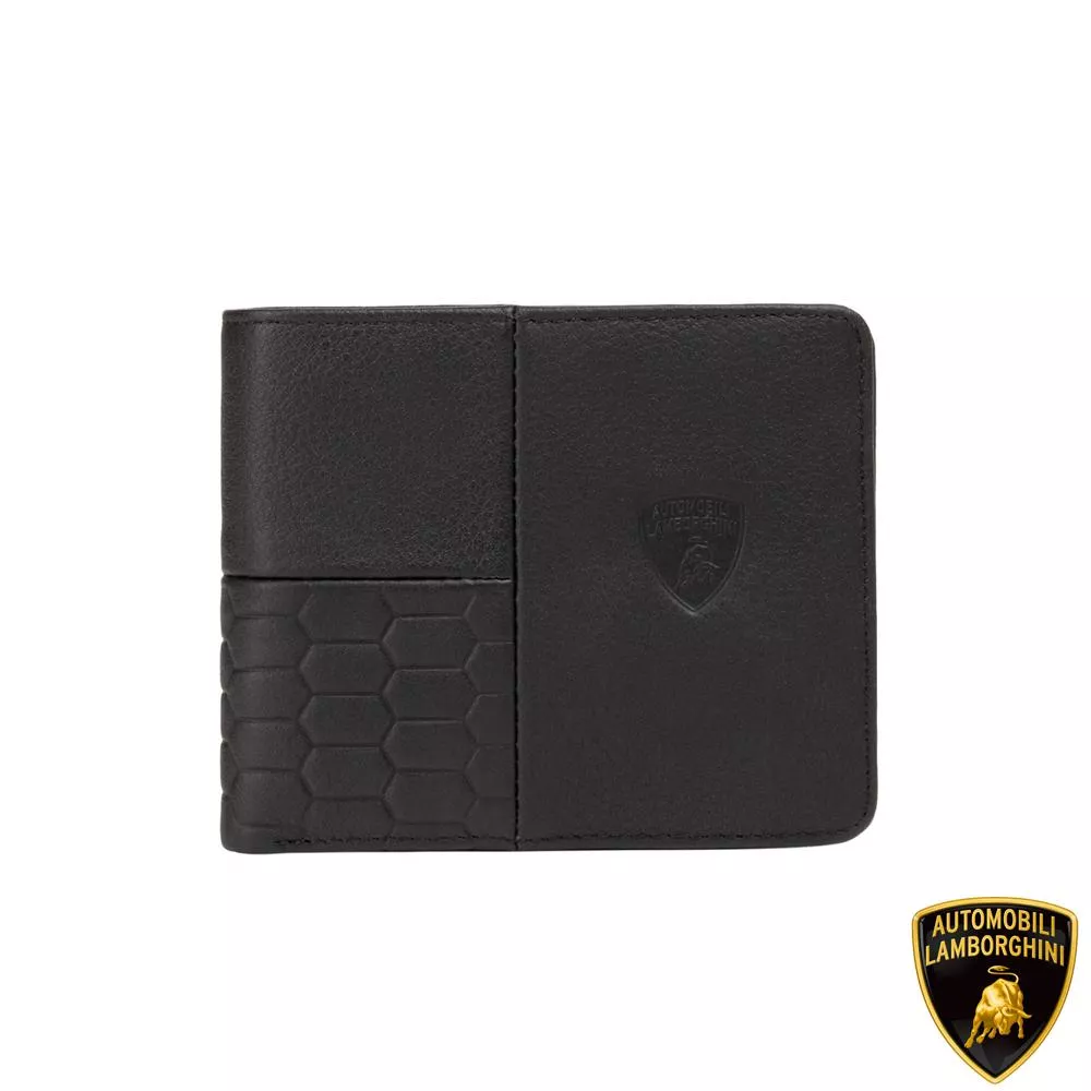 【Automobili Lamborghini】限量2折 義大利頂級小牛皮8卡皮夾 全新專櫃展示品 (LBPU00093M)