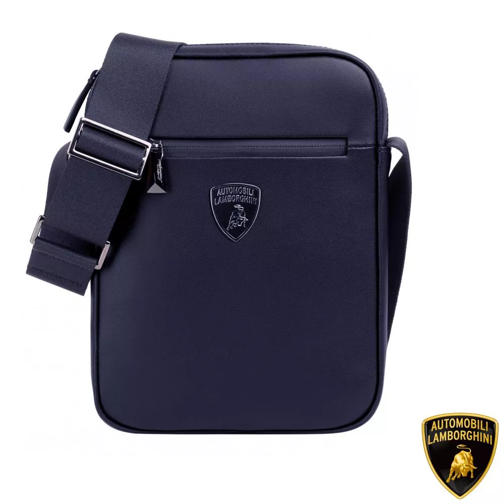 【Automobili Lamborghini】限量2折 義大利頂級小牛皮側背包肩背包 全新專櫃展示品 (LBBO00186M)