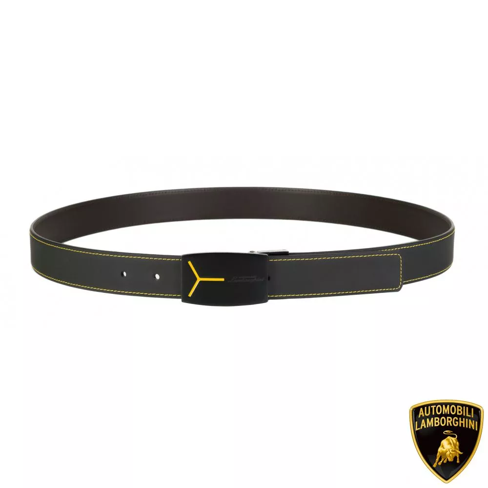 【Automobili Lamborghini】義大利頂級小牛皮皮帶 (125公分 LBCU00154M)