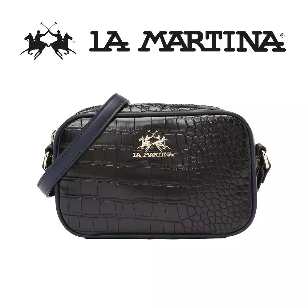 【LA MARTINA】限量2折 頂級鱷魚紋皮革肩背包 全新專櫃展示品 (LMBA01027P)