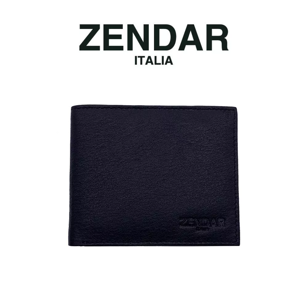 【ZENDAR】頂級超柔軟小羊皮8卡皮夾 戴維斯系列 (黑色)