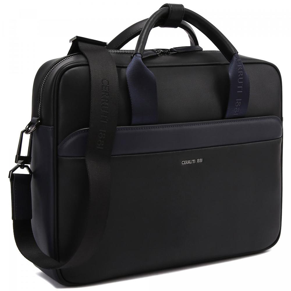【Cerruti 1881】限量2折 義大利頂級小牛皮公事包/肩背包 全新專櫃展示品 (CECA04657M)