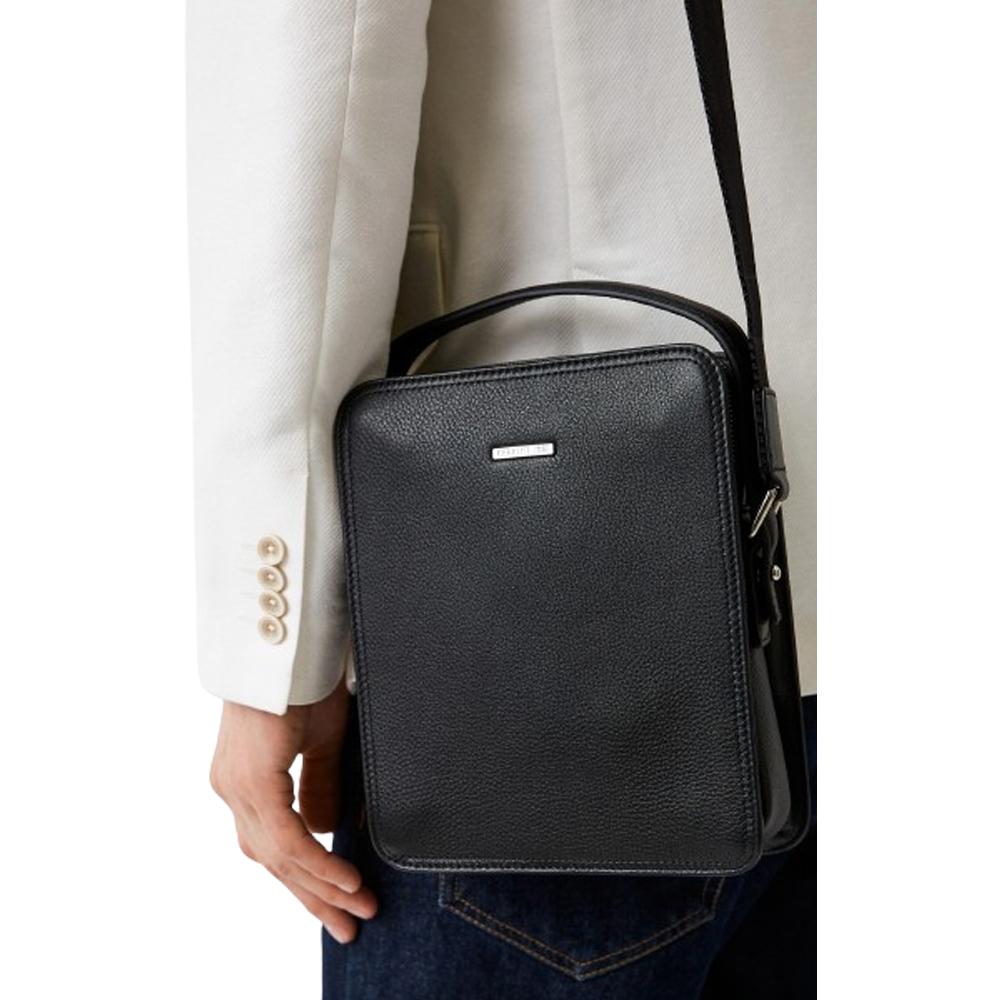 【Cerruti 1881】義大利頂級小牛皮側背包肩背包 (CEBO04883M)