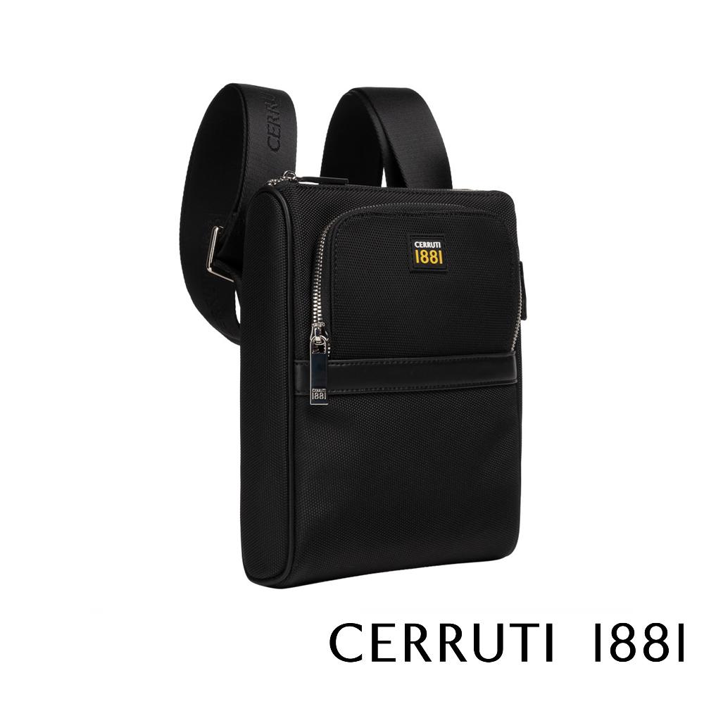 【Cerruti 1881】義大利頂級側背包肩背包 (黑色 CEBO05935N)