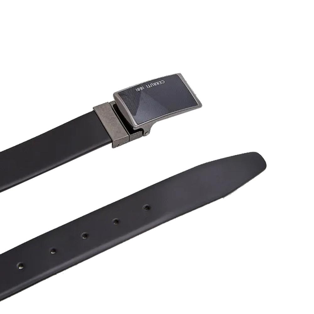 【Cerruti 1881】限量2折 義大利頂級小牛皮皮帶 全新專櫃展示品 (深咖啡色 CECT04748M)