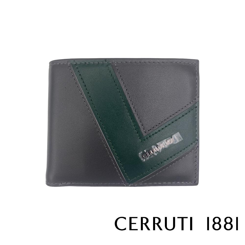 【Cerruti 1881】義大利頂級小牛皮8卡皮夾 (灰色 CEPU05095M)