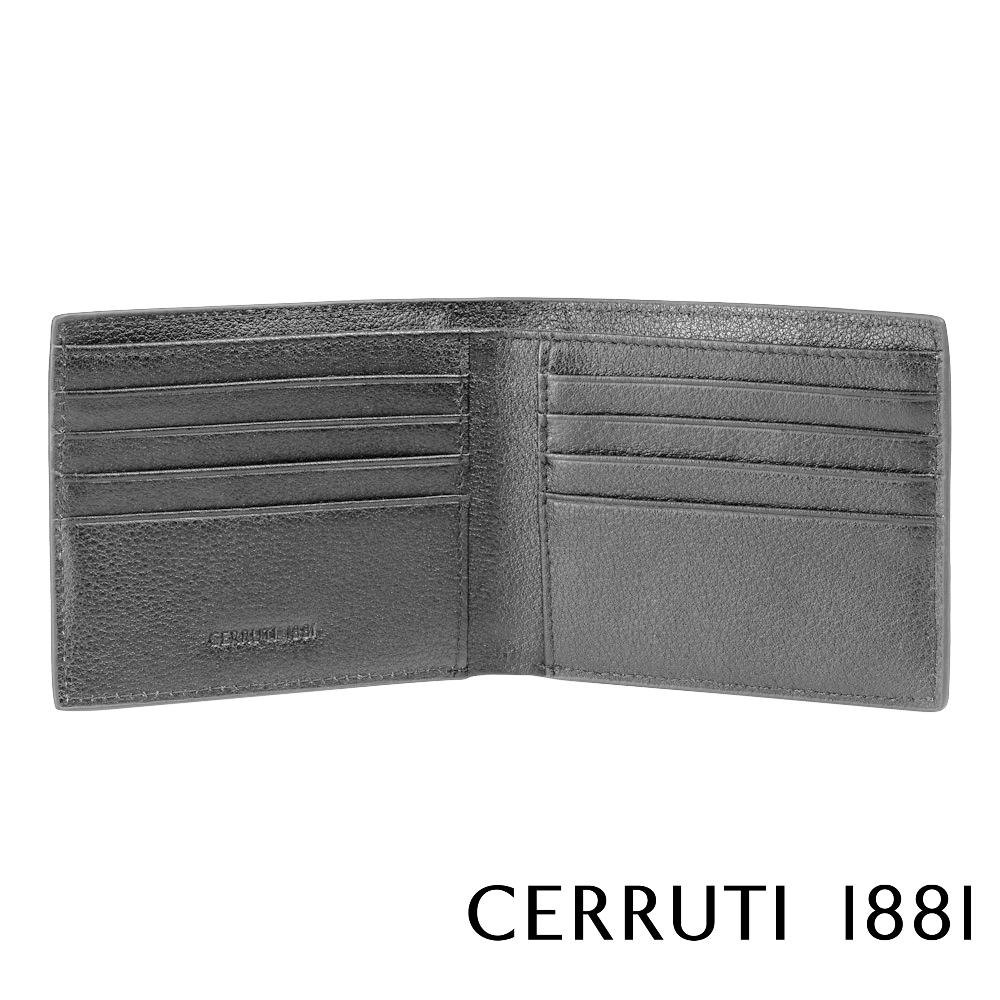 【Cerruti 1881】義大利頂級小牛皮8卡皮夾 (灰色 CEPU05095M)