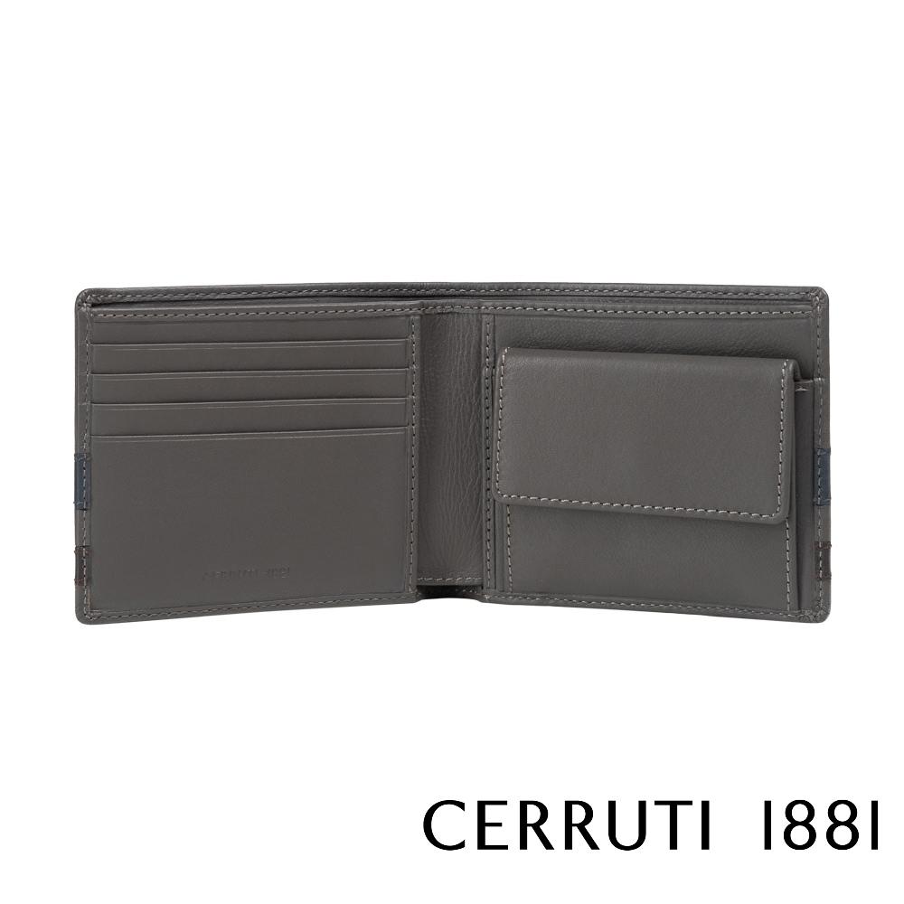 【Cerruti 1881】義大利頂級小牛皮4卡皮夾 (灰色 CEPU05693M)