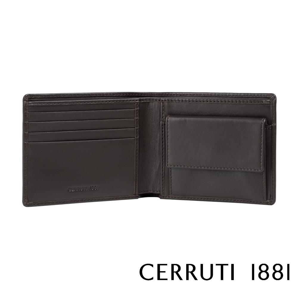 【Cerruti 1881】義大利頂級小牛皮4卡皮夾 (咖啡色 CEPU05707M)