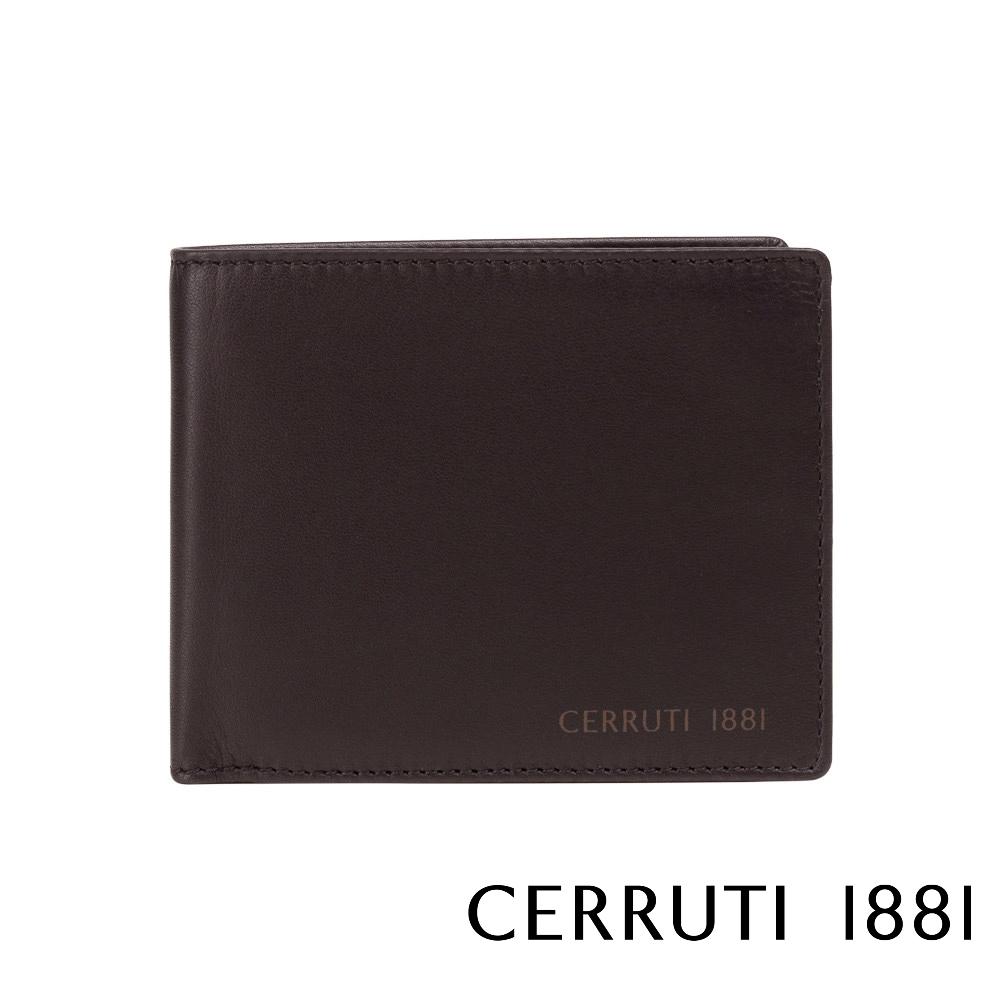 【Cerruti 1881】限量2折 義大利頂級小牛皮8卡皮夾 全新專櫃展示品 (咖啡色 CEPU05709M)
