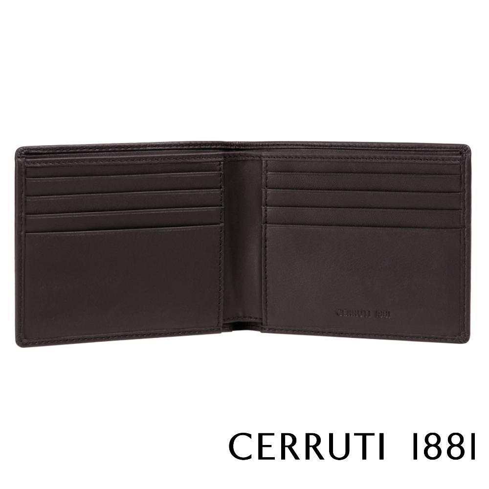 【Cerruti 1881】限量2折 義大利頂級小牛皮8卡皮夾 全新專櫃展示品 (咖啡色 CEPU05709M)