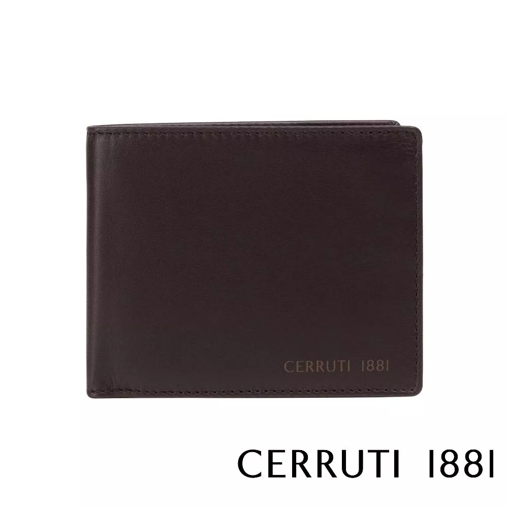 【Cerruti 1881】限量2折 義大利頂級小牛皮12卡皮夾 全新專櫃展示品 (咖啡色 CEPU05710M)