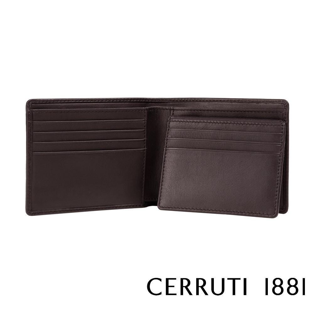 【Cerruti 1881】限量2折 義大利頂級小牛皮12卡皮夾 全新專櫃展示品 (咖啡色 CEPU05710M)