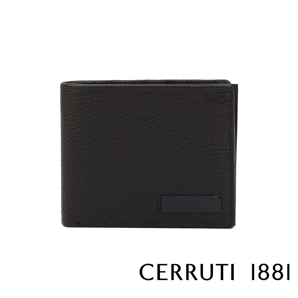 【Cerruti 1881】義大利頂級小牛皮4卡皮夾 (黑色 CEPU05916M)
