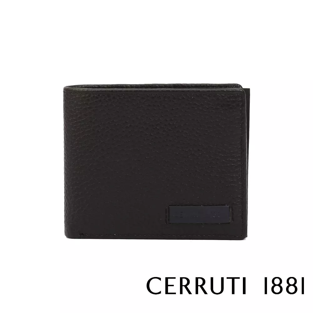 【Cerruti 1881】義大利頂級小牛皮4卡皮夾 (黑色 CEPU05916M)