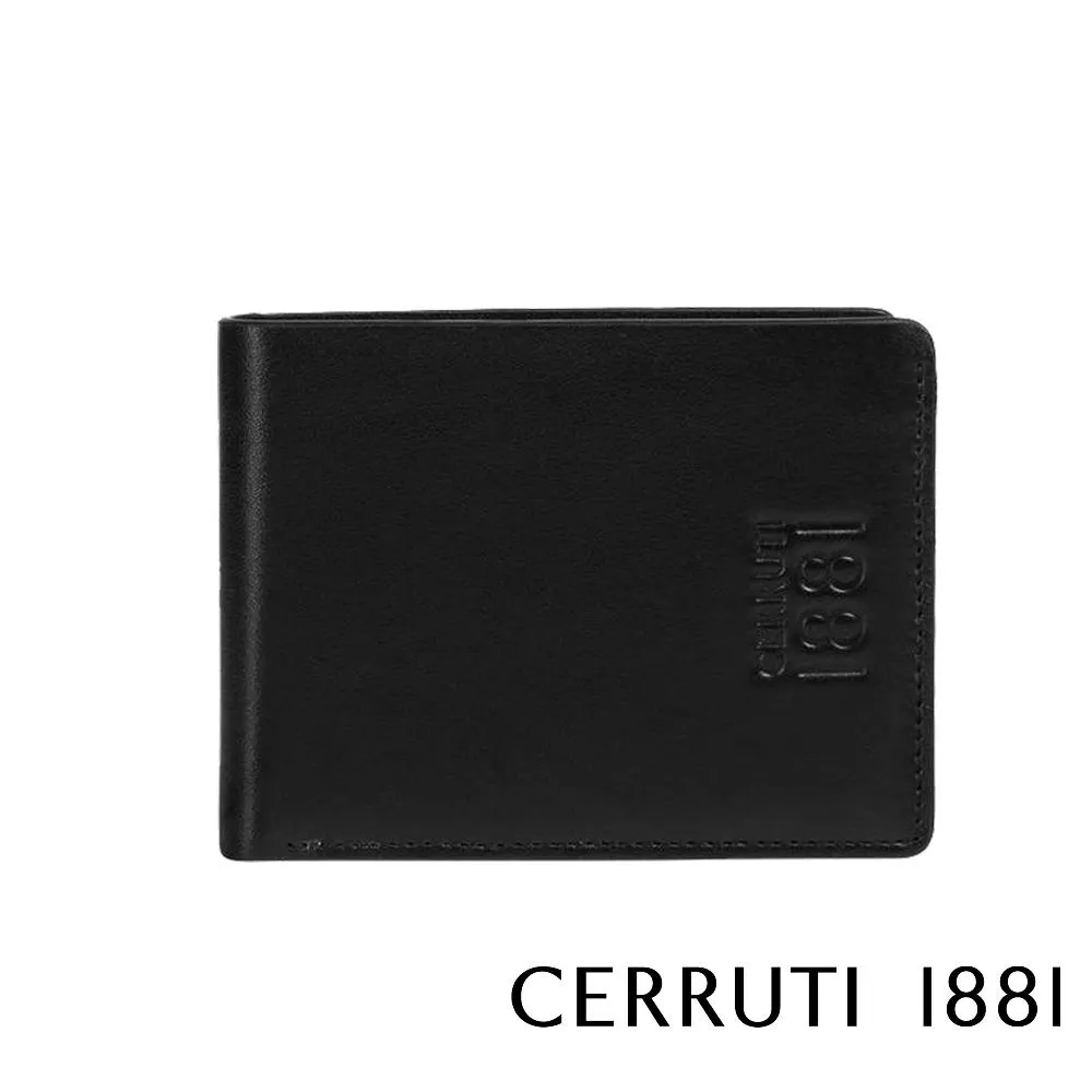 【Cerruti 1881】義大利頂級小牛皮5卡皮夾 (黑色 CEPU05922M)