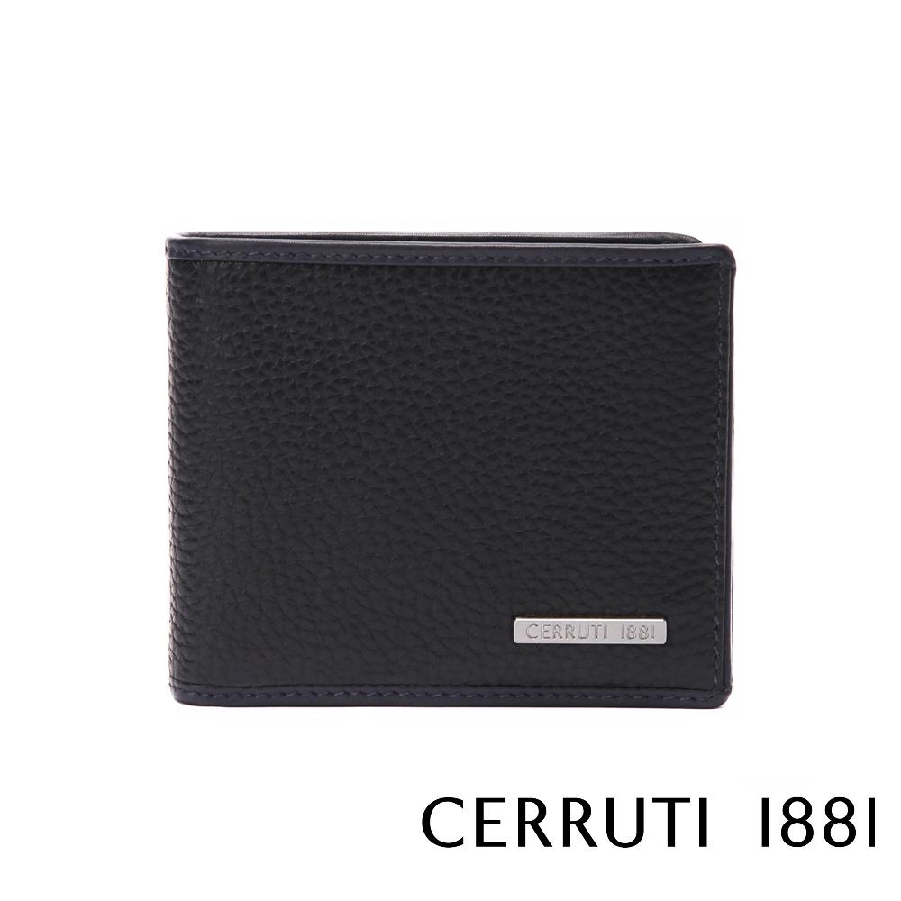 【Cerruti 1881】義大利頂級小牛皮8卡皮夾 (黑色 CEPU05989M)