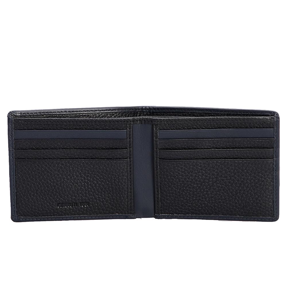 【Cerruti 1881】義大利頂級小牛皮8卡皮夾 (黑色 CEPU05989M)