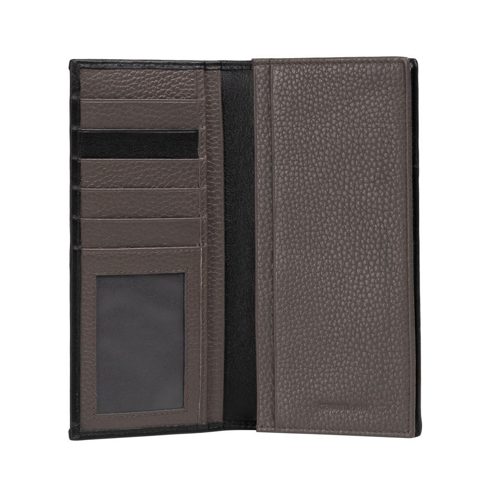 【Cerruti 1881】限量2折 義大利頂級小牛皮12卡對開長夾 全新專櫃展示品(灰色 CEPU05991M)