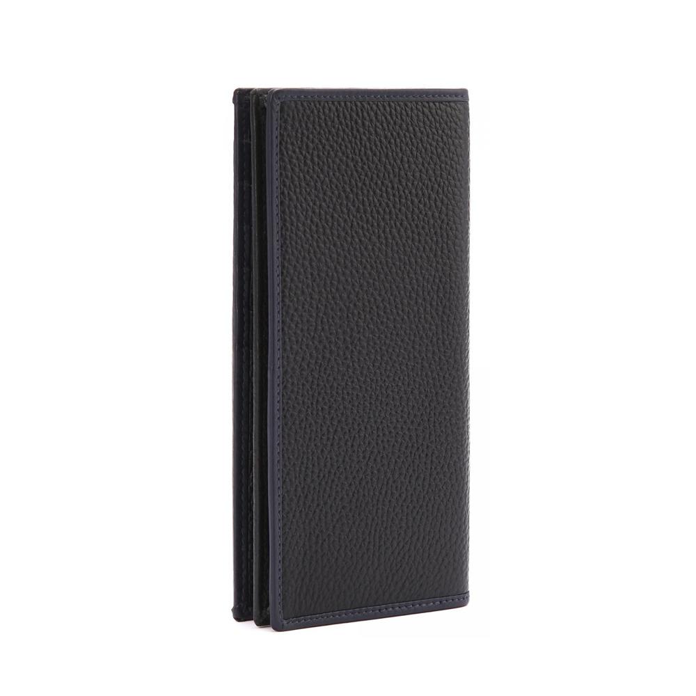 【Cerruti 1881】限量2折 義大利頂級小牛皮12卡對開長夾 全新專櫃展示品(黑色 CEPU05991M)