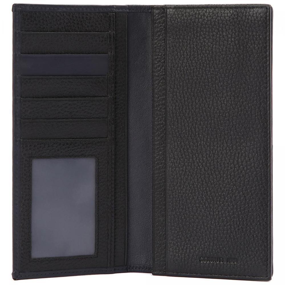 【Cerruti 1881】限量2折 義大利頂級小牛皮12卡對開長夾 全新專櫃展示品(黑色 CEPU05991M)