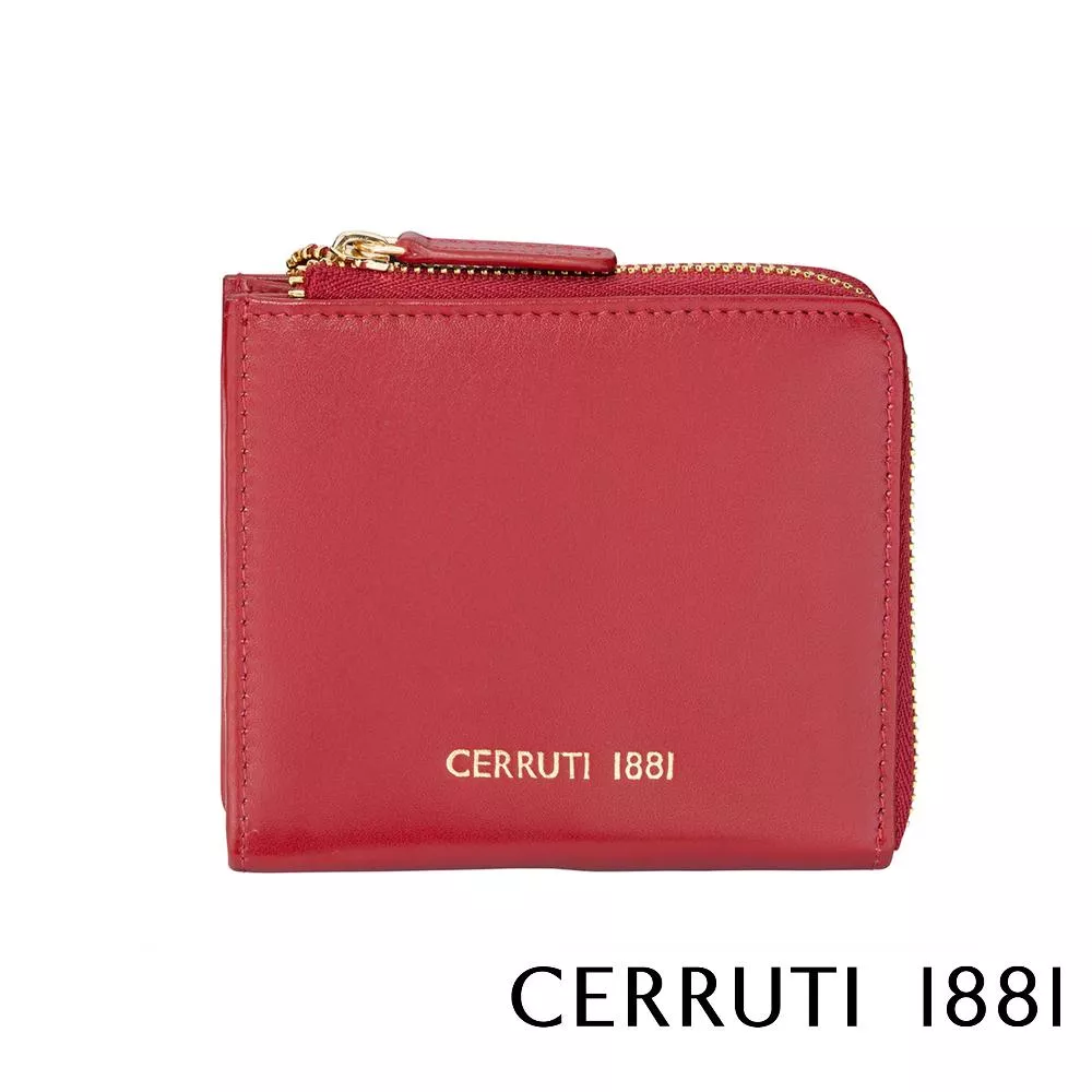【Cerruti 1881】義大利頂級小牛皮零錢包 (紅色 CEPD06163M)