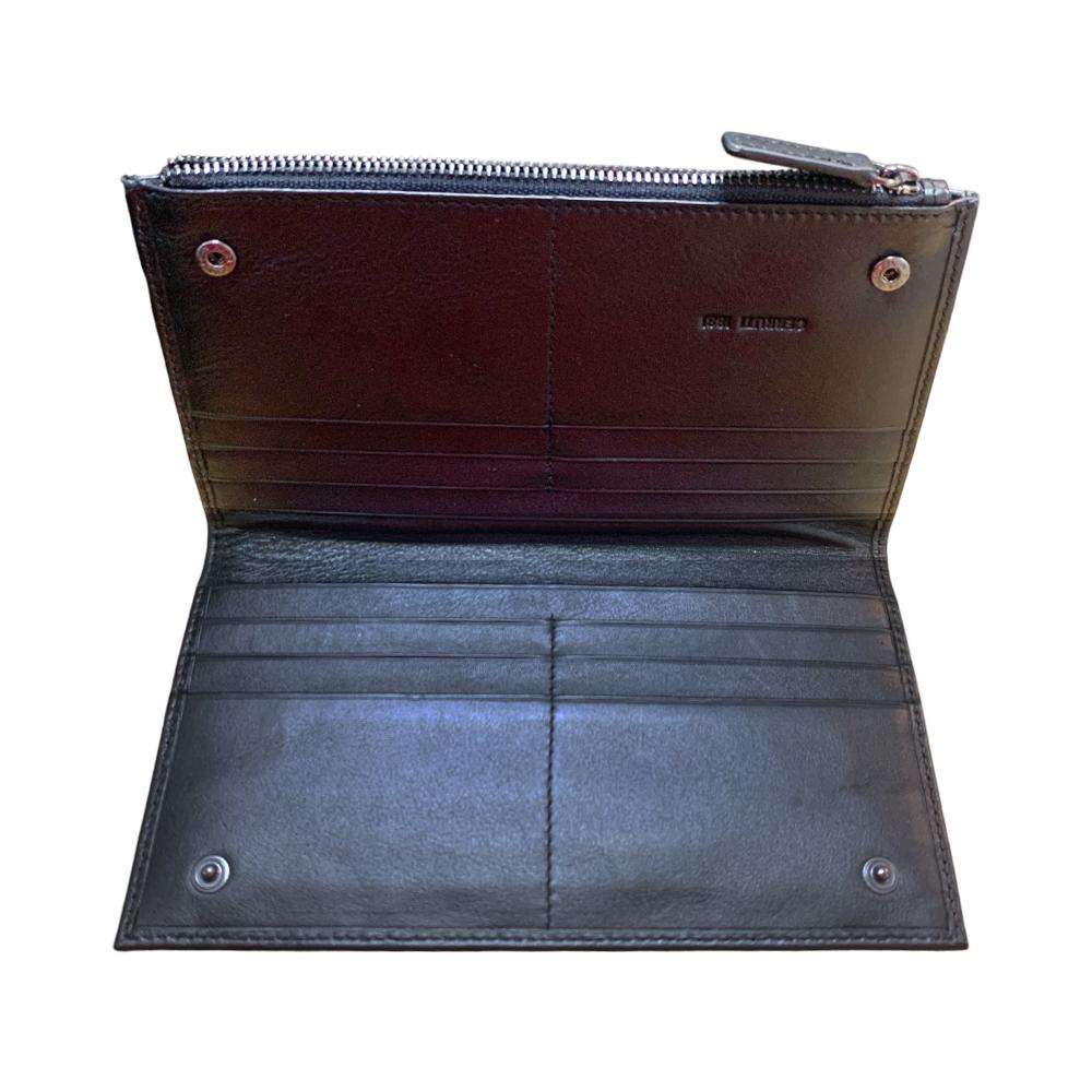 【Cerruti 1881】限量2折 義大利頂級小牛皮女用長夾 全新專櫃展示品(黑色 CEPD06327M)