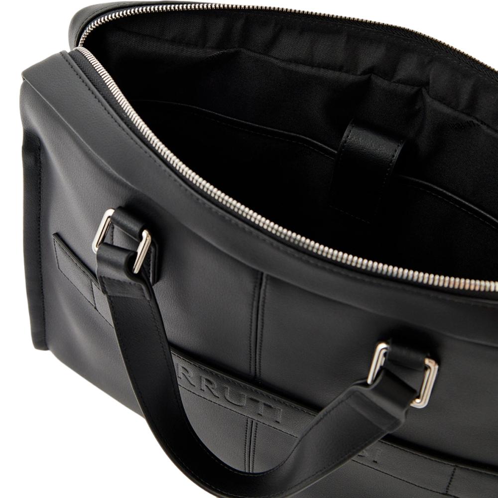 【Cerruti 1881】限量2折 義大利頂級小牛皮公事包/肩背包 全新專櫃展示品 (黑色 CECA06408M)