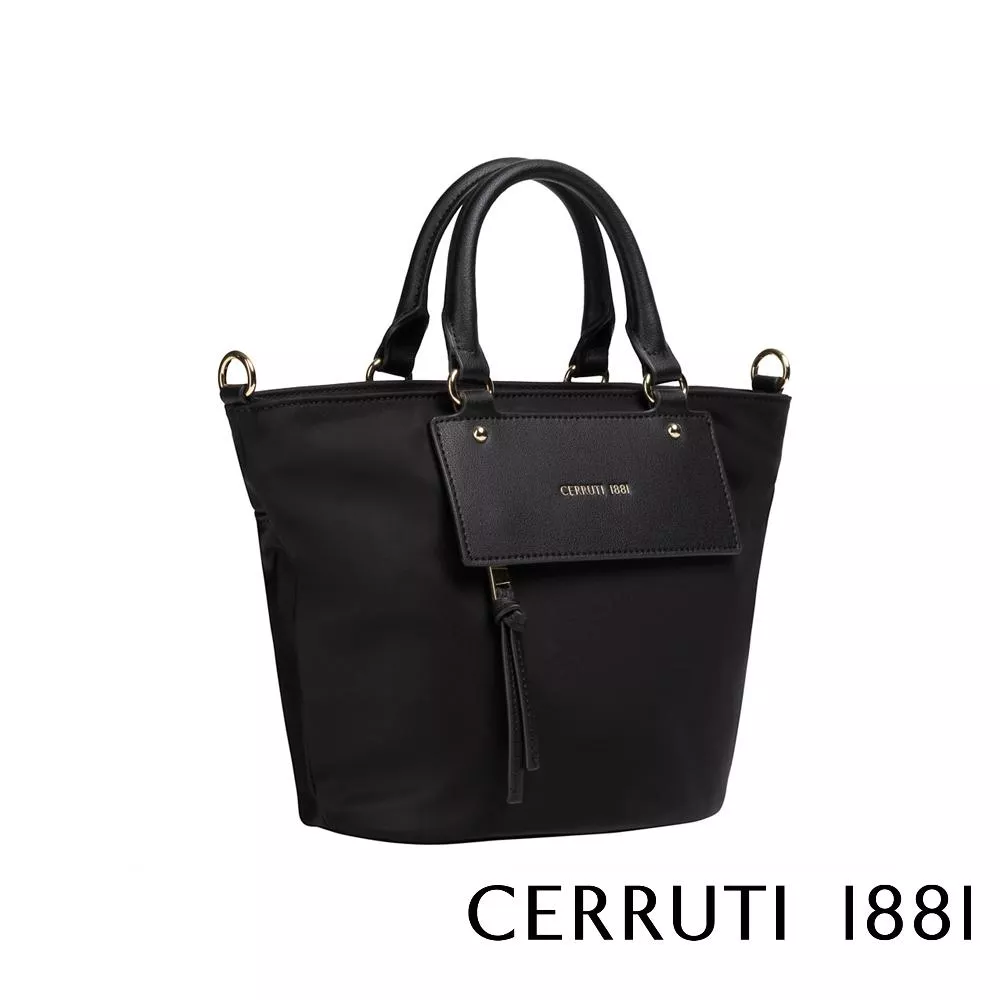 【Cerruti 1881】義大利頂級側背包肩背包 (黑色 CEBA06433N)