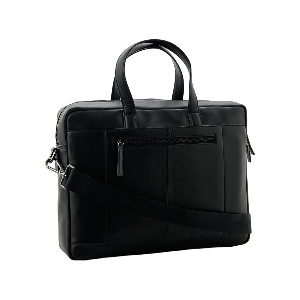 【Cerruti 1881】義大利頂級小牛皮公事包/肩背包 (黑色 CECA06528M)