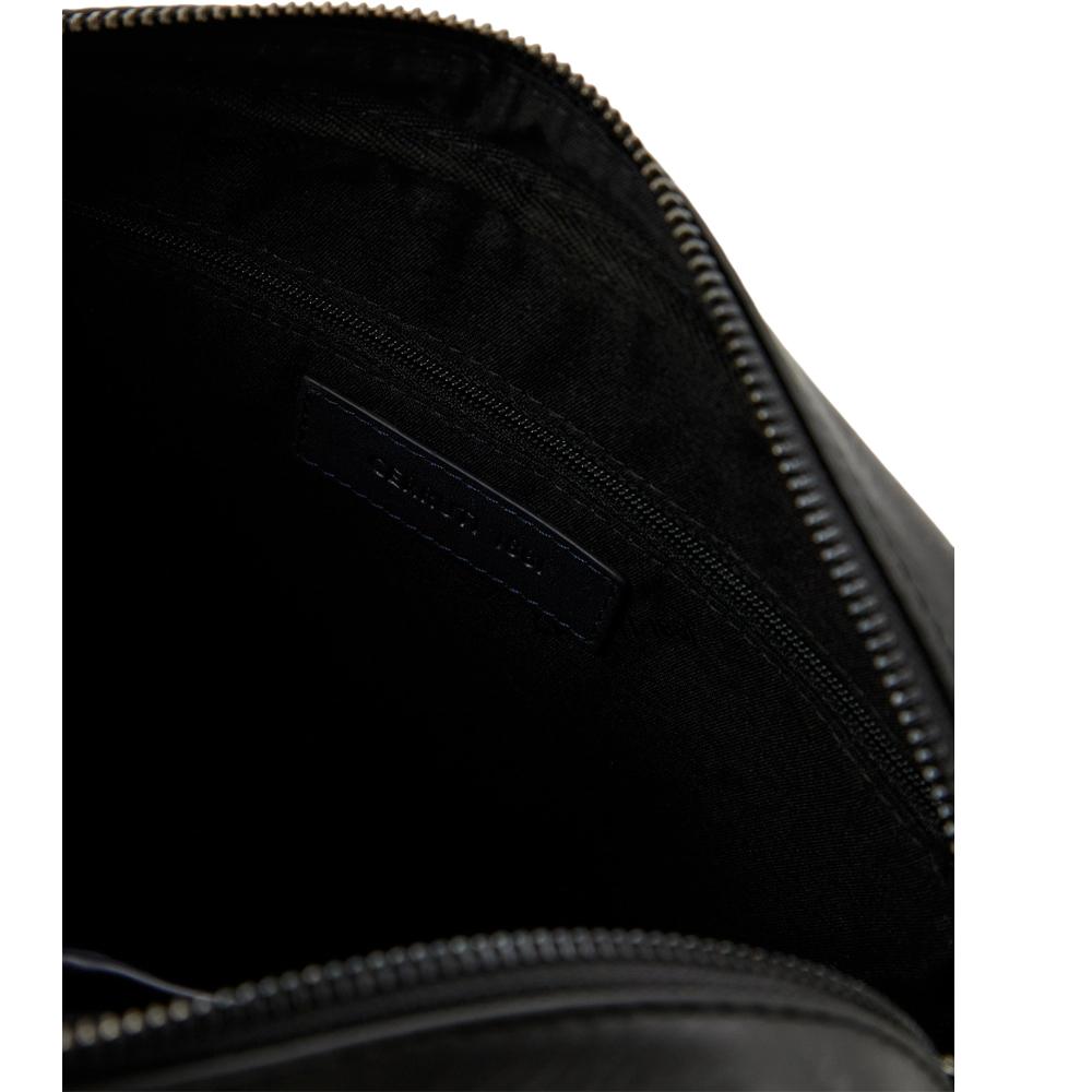 【Cerruti 1881】限量2折 義大利頂級小牛皮側背包肩背包 全新專櫃展示品 (黑色 CEBO06532M)
