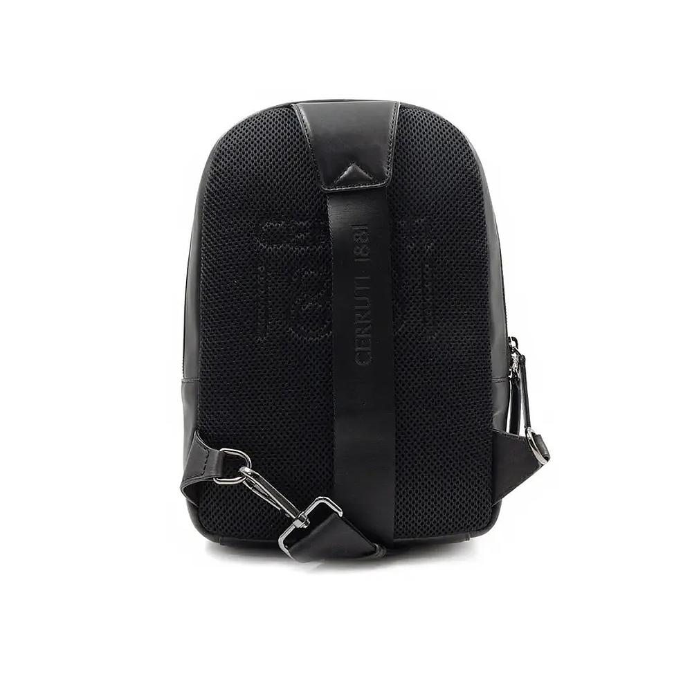 【Cerruti 1881】義大利頂級小牛皮斜肩包 (黑色 CEBO06533M)
