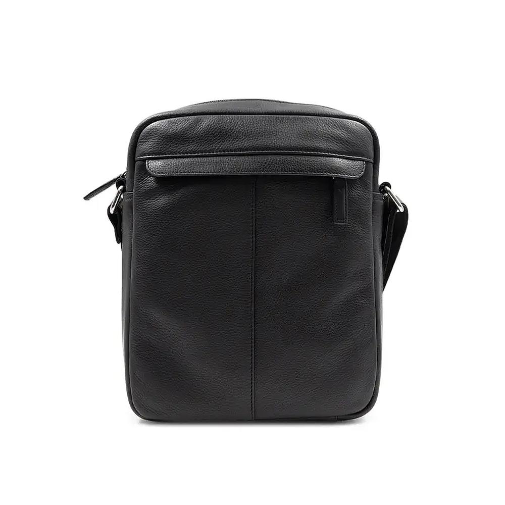 【Cerruti 1881】義大利頂級小牛皮側背包肩背包 (黑色 CEBO06577M)