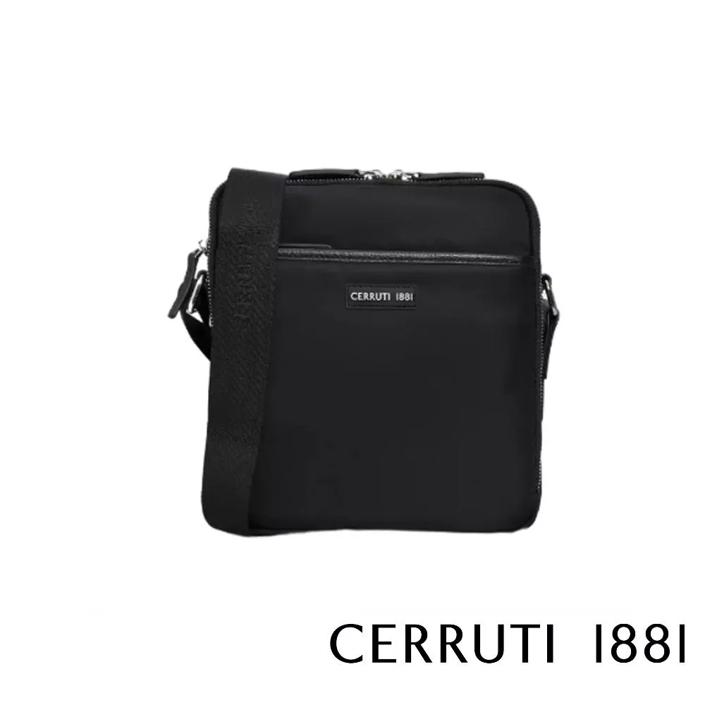 【Cerruti 1881】限量2折 義大利頂級側背包肩背包 全新專櫃展示品 (黑色 CEBO06669N)