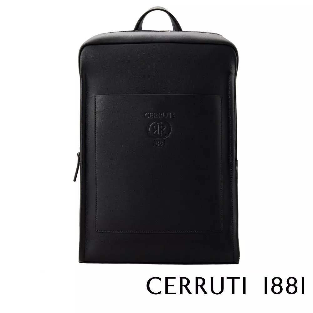 【Cerruti 1881】限量2折 義大利頂級小牛皮後背包 全新專櫃展示品 (黑色 CEZA06409M)