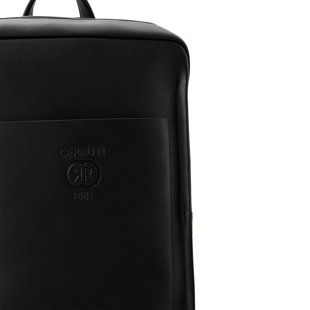 【Cerruti 1881】限量2折 義大利頂級小牛皮後背包 全新專櫃展示品 (黑色 CEZA06409M)