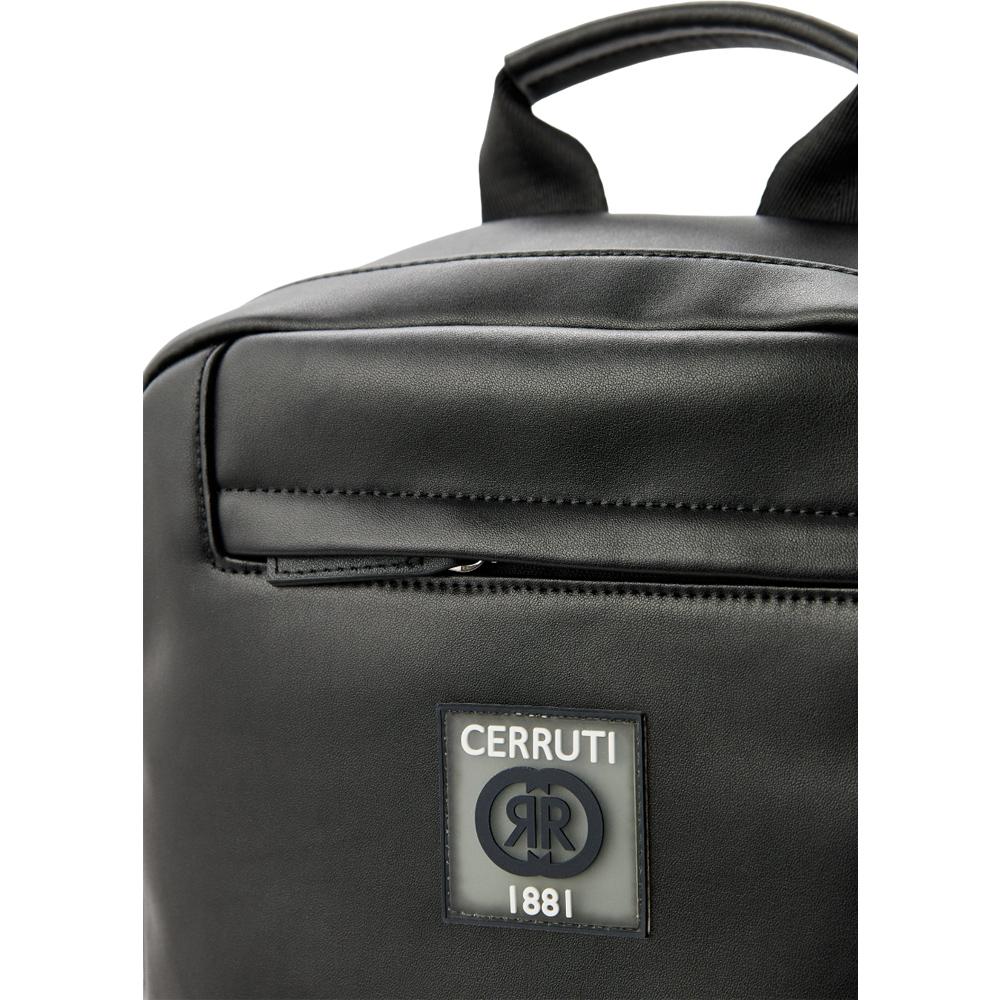 【Cerruti 1881】義大利頂級小牛皮後背包 (黑色 CEZA06413M)