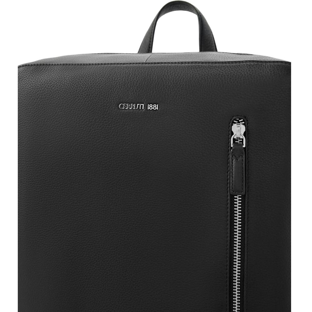 【Cerruti 1881】義大利頂級小牛皮後背包 (黑色 CEZA06579M)