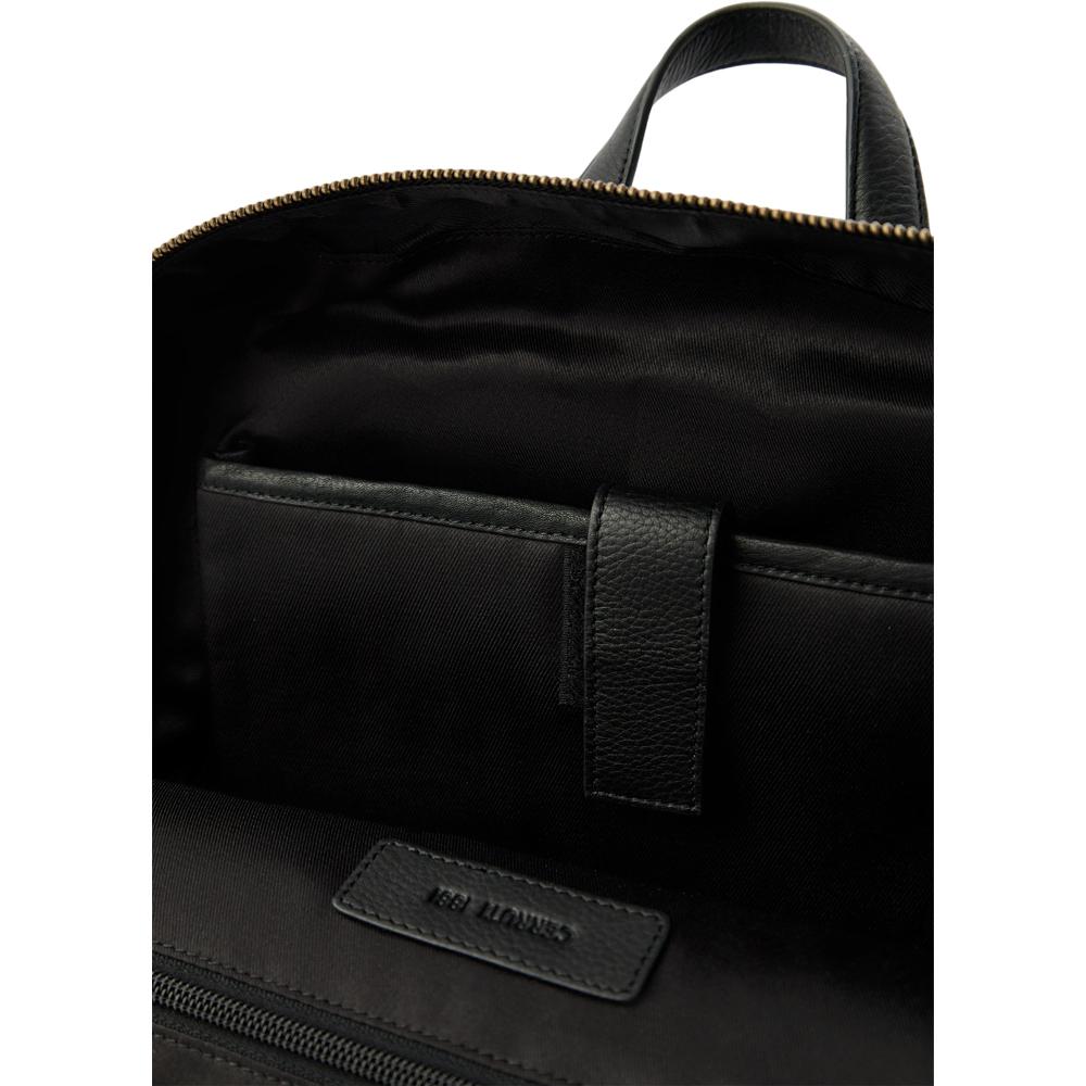 【Cerruti 1881】義大利頂級小牛皮後背包 (黑色 CEZA06579M)