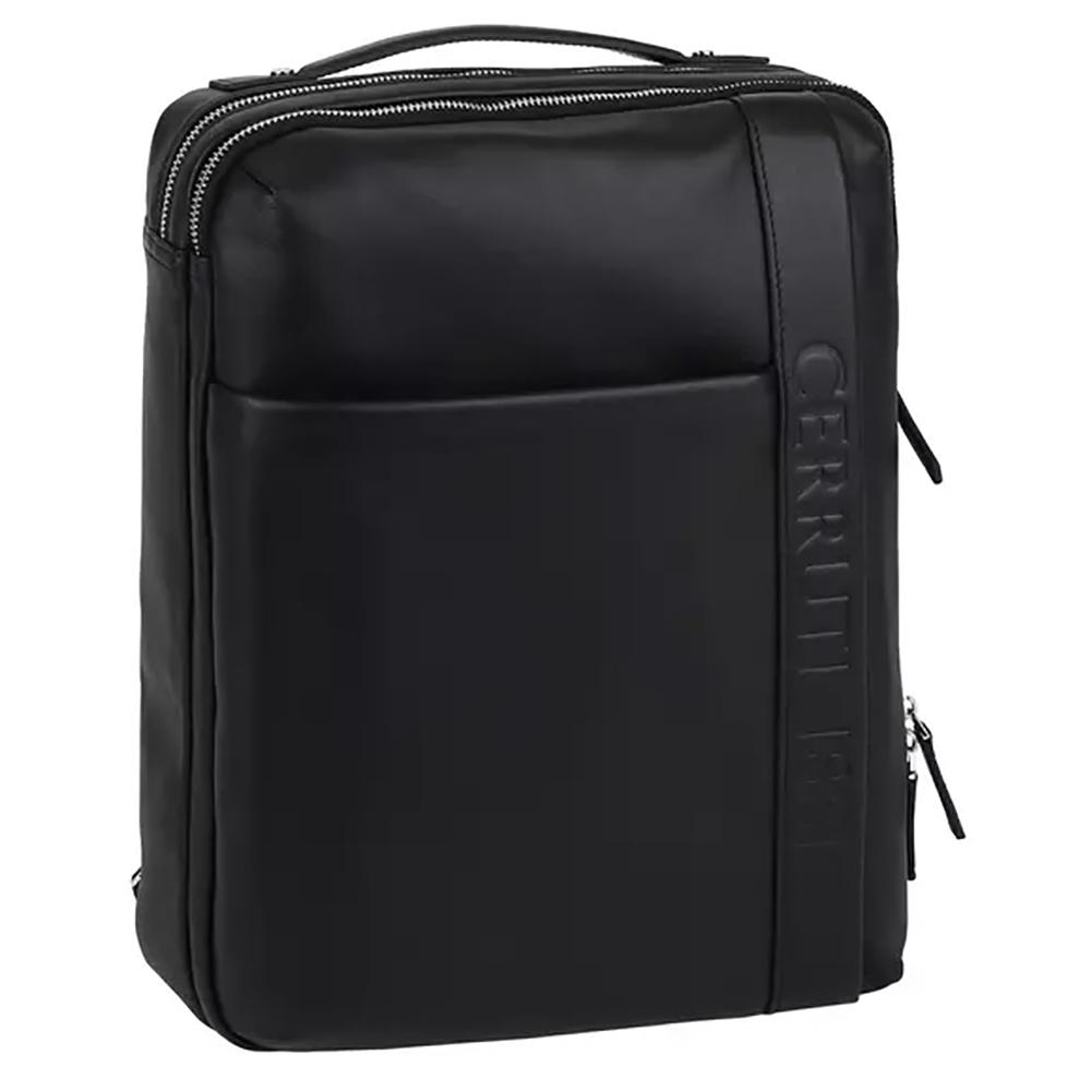 【Cerruti 1881】限量2折 義大利頂級小牛皮後背包 全新專櫃展示品 (黑色 CEZA06594M)