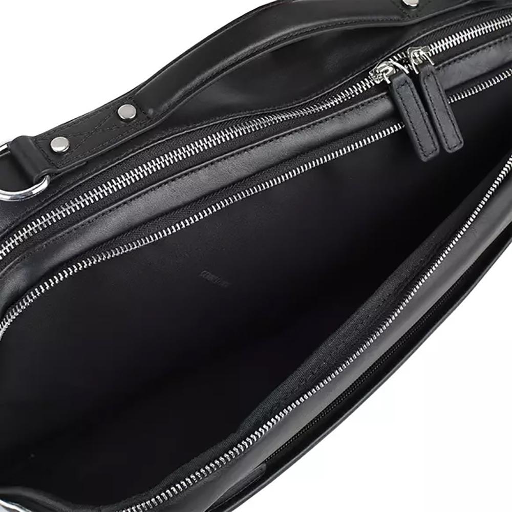 【Cerruti 1881】限量2折 義大利頂級小牛皮後背包 全新專櫃展示品 (黑色 CEZA06594M)