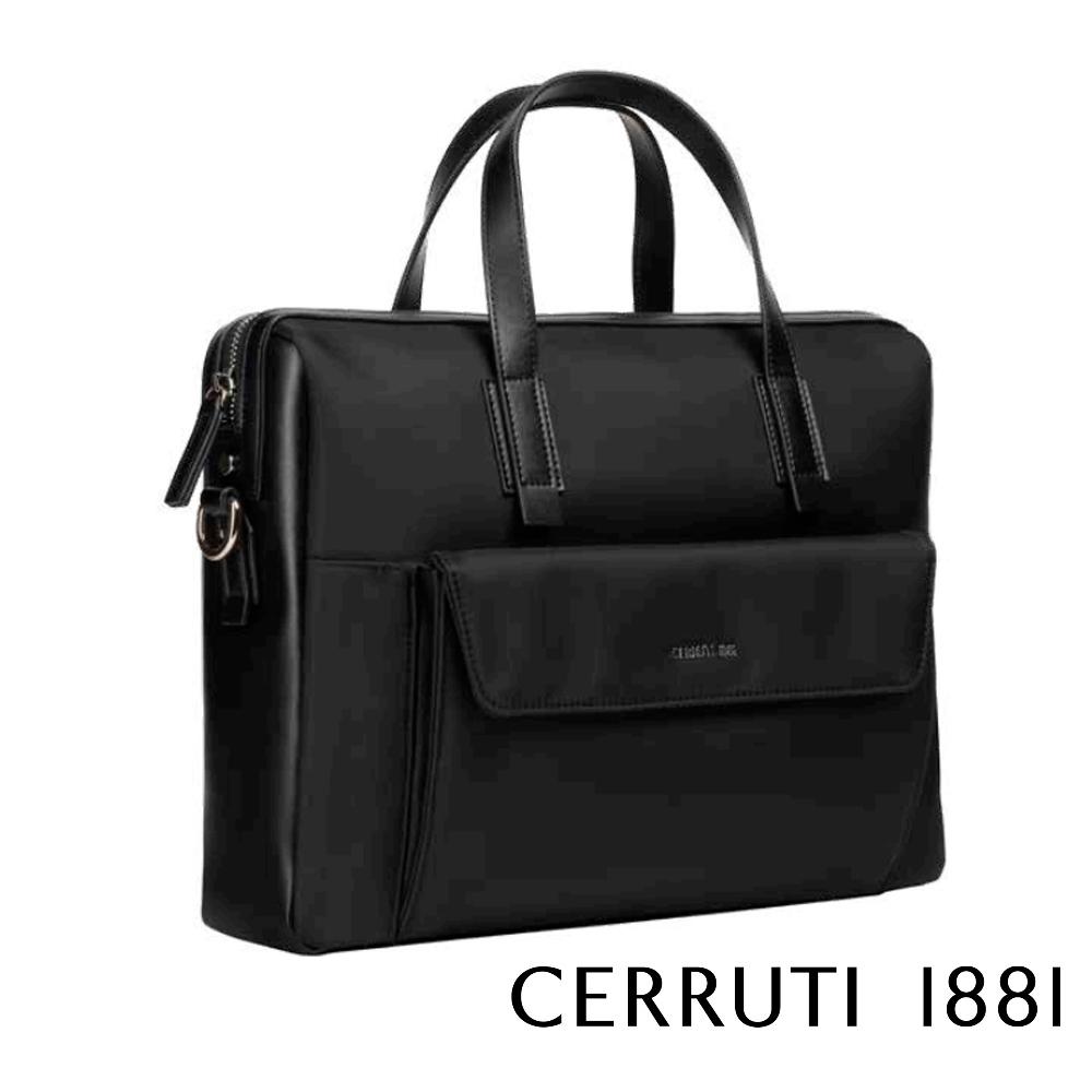 【Cerruti 1881】限量2折 義大利頂級公事包/肩背包 全新專櫃展示品 (黑色 CECA06492T)