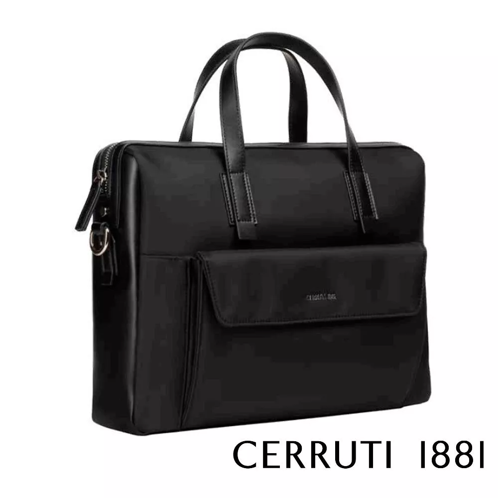 【Cerruti 1881】限量2折 義大利頂級公事包/肩背包 全新專櫃展示品 (黑色 CECA06492T)
